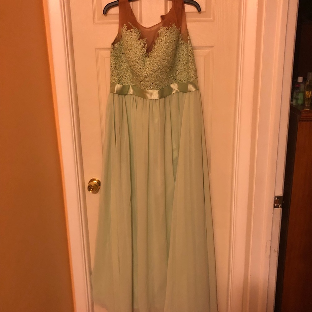 A-Line/Princess Scoop Sleeve Floor Length Dress